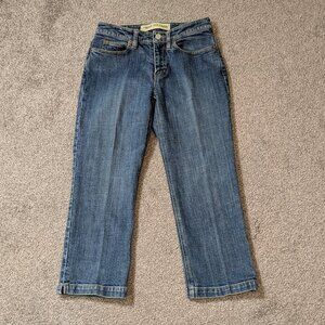 GAP Blue Denim Low-Rise "Boot Cut Capri, Stretch"; Size 2